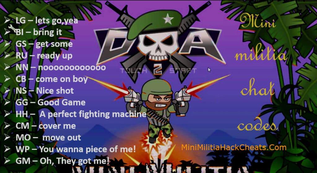 Mini Militia Chat Commands