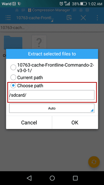 Select path - Install APK with OBB file